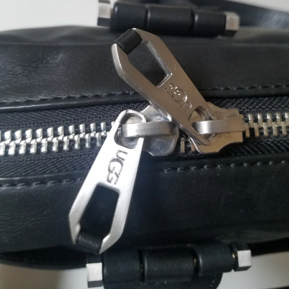 UGG Leather Slim Branford Satchel Laptop Work Bag - Picture 12 of 15